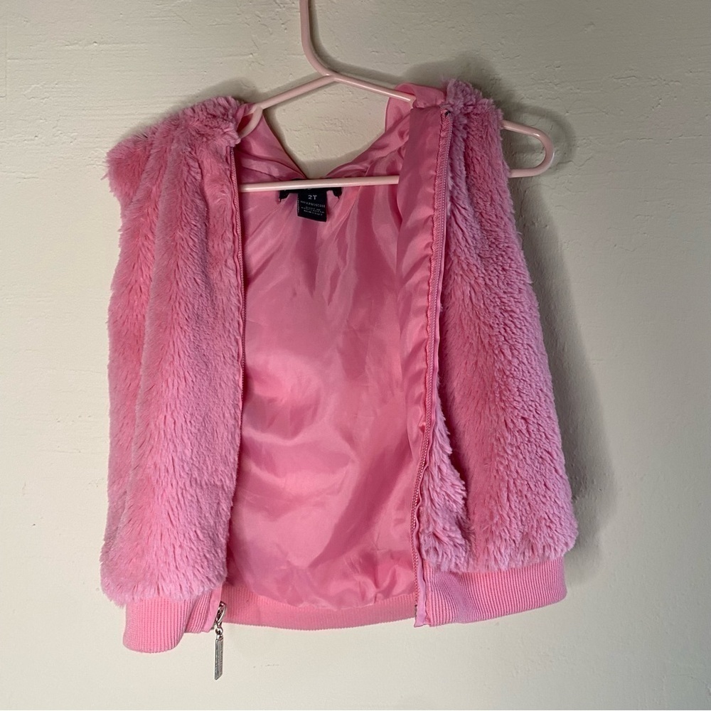 Vintage Y2K Limited Too Pink Faux Fur Vest Size 2T - Picture 3 of 7